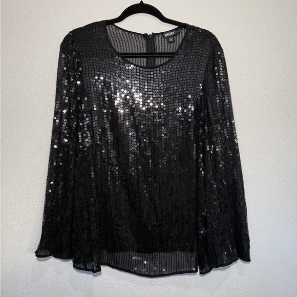 DKNY Black Sequin Women's elegant cape blazer - Picture 2 of 13